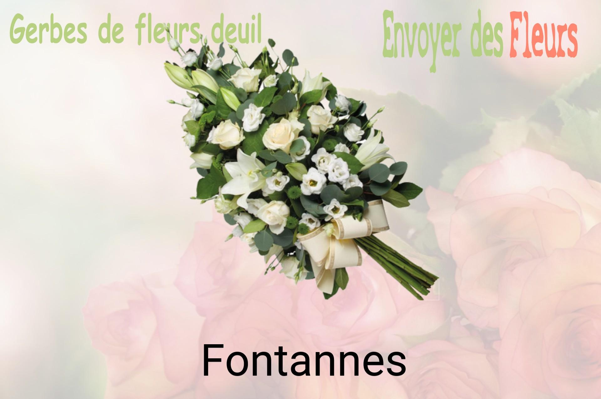 Gerbe de fleurs de deuil livrée à Fontannes